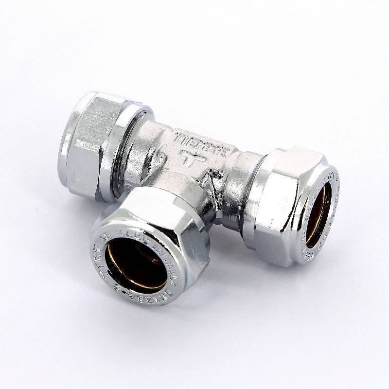 Тройник обжимной хромированный Tiemme 15 мм 1130012