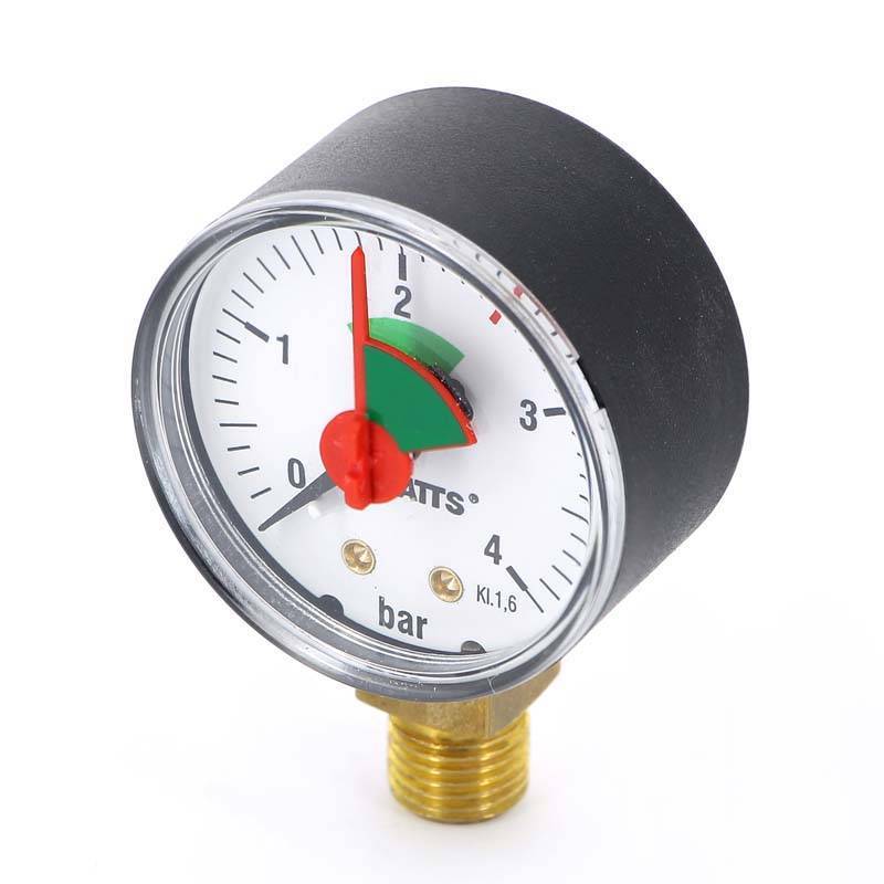 Манометр радиальный Watts F+R201 50 мм 1/4 4 бар с указателем предела 10007375