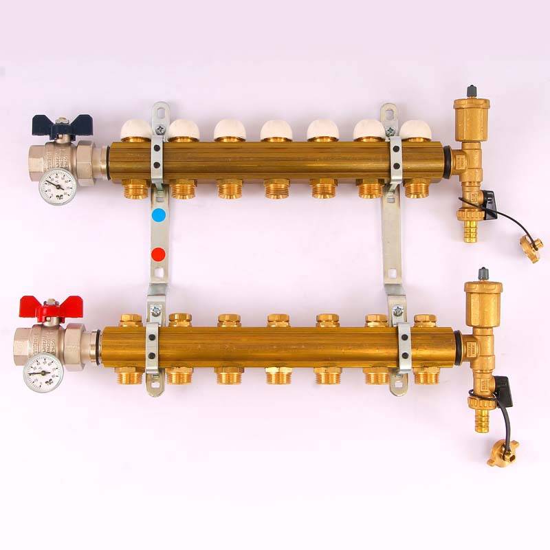 Коллекторная группа с термостатическими вентилями и расходомерами Tiemme 1x3/4 EK 7 выходов 3870004