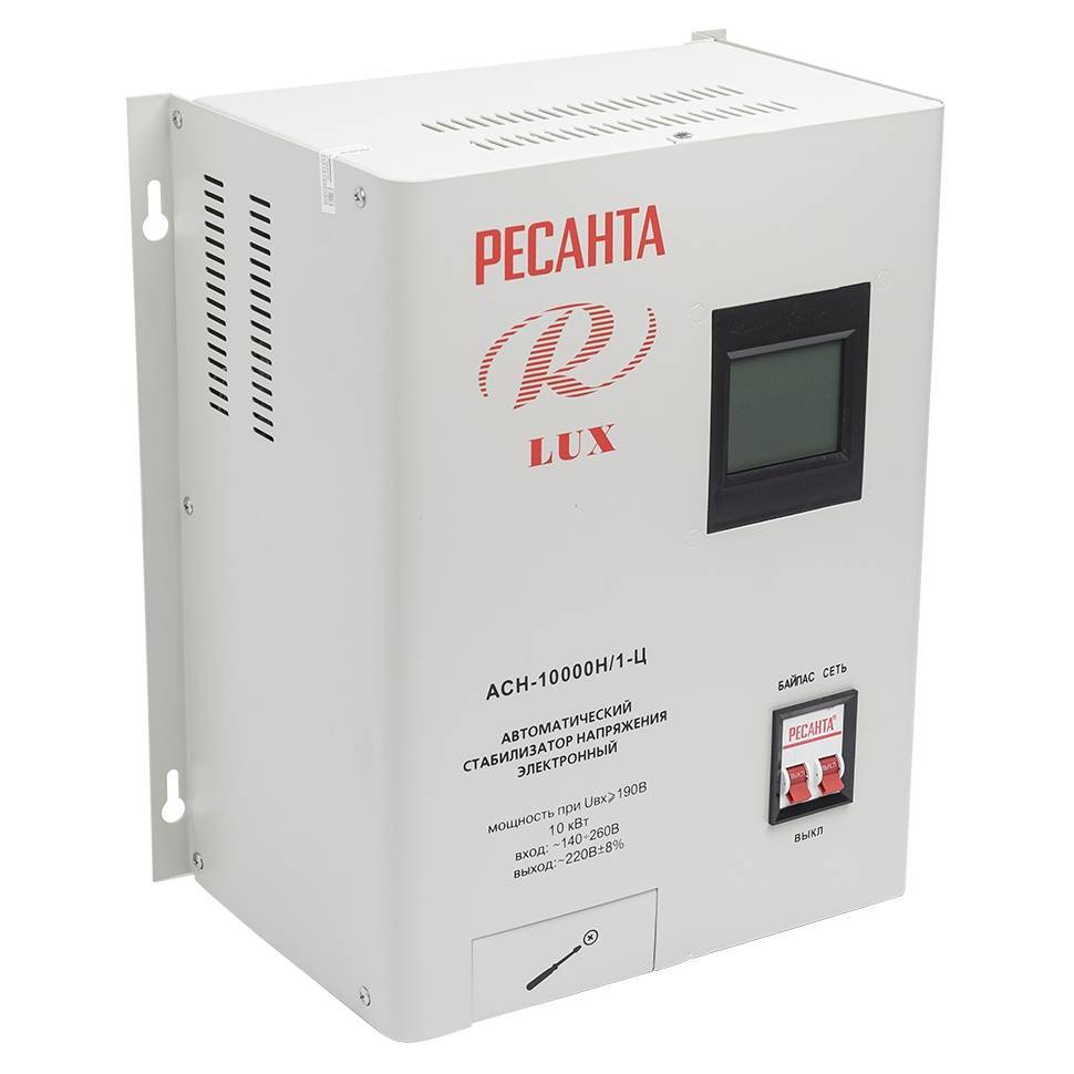 Стабилизатор напряжения Ресанта АСН-10000 Н/1-Ц Lux настенный 10 кВт