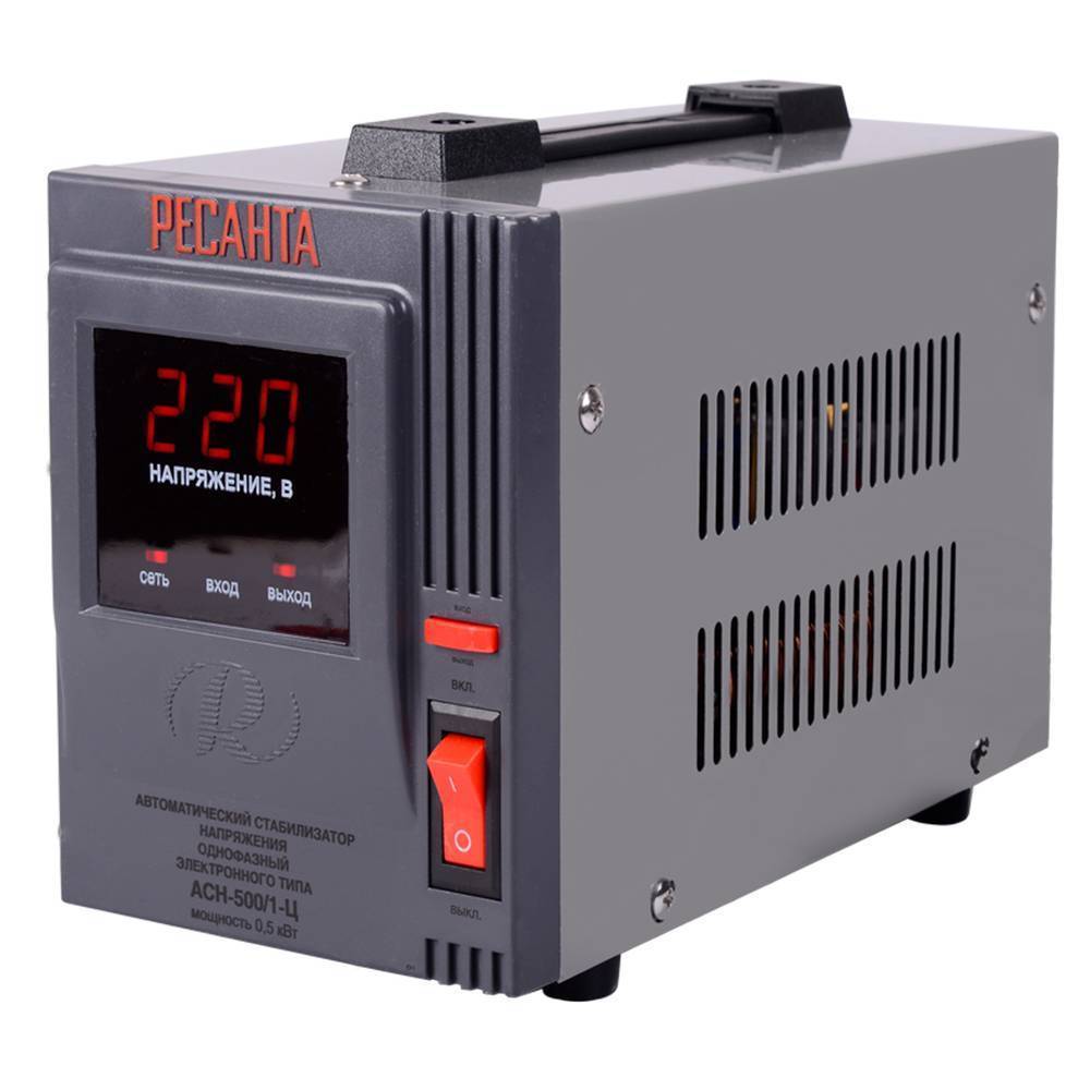 Стабилизатор напряжения Ресанта АСН-500/1-Ц релейный 0.5 кВт