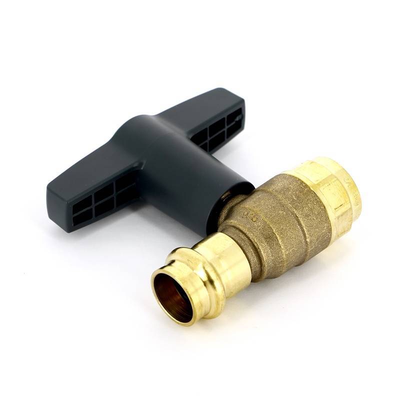 Кран шаровой Viega Easytop пресс 18 мм x 1/2 ВР бронза SC-Contur Т-образная ручка 746766