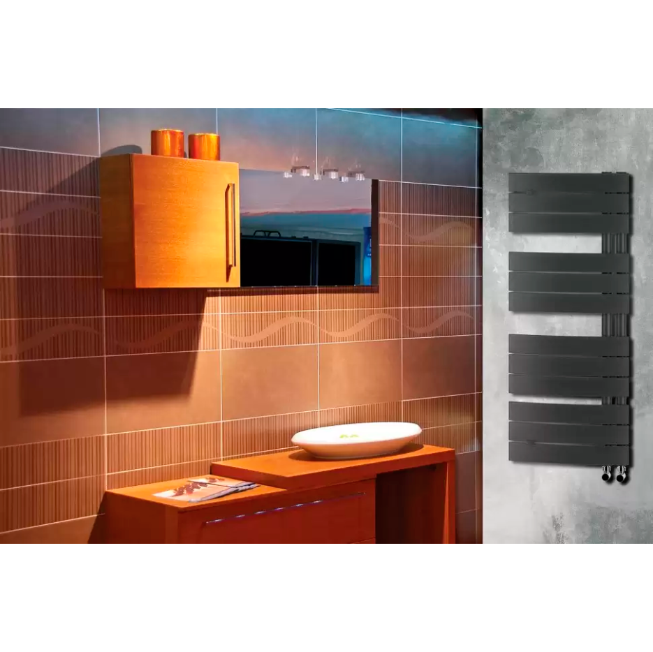 Полотенцесушитель электрический Lazzarini Pieve 1110x550 мм изогнутый антрацит 386483