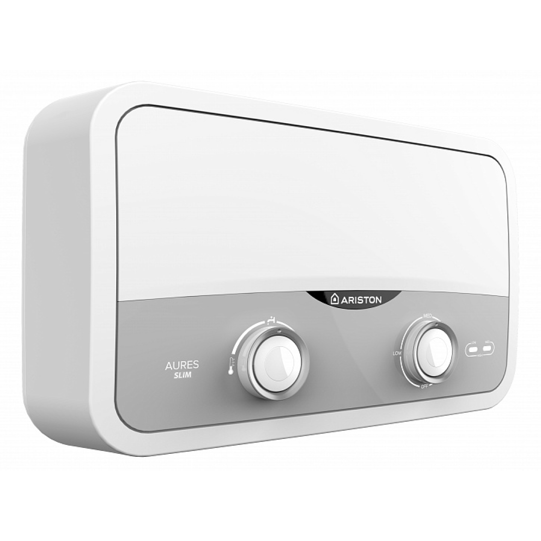 Водонагреватель электрический проточный Ariston AURES SF 5.5 COM 5.5 кВт душевая лейка и кран 3520018