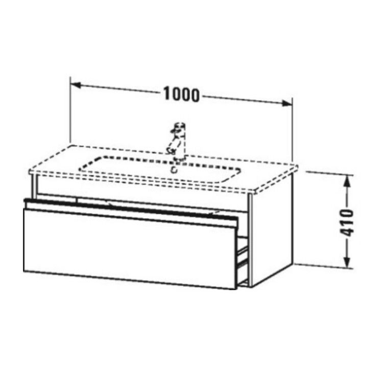 Тумба под раковину подвесная Duravit Ketho 1000x475x410 мм 1 ящик графит матовый KT642004949