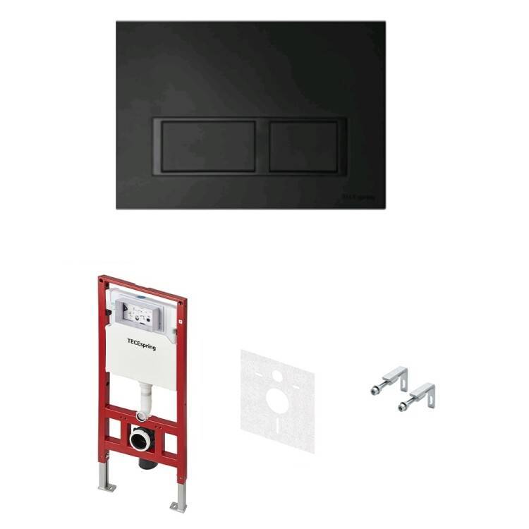 Инсталляция для унитаза TECE TeceSpring R с клавишей черный матовый 955204