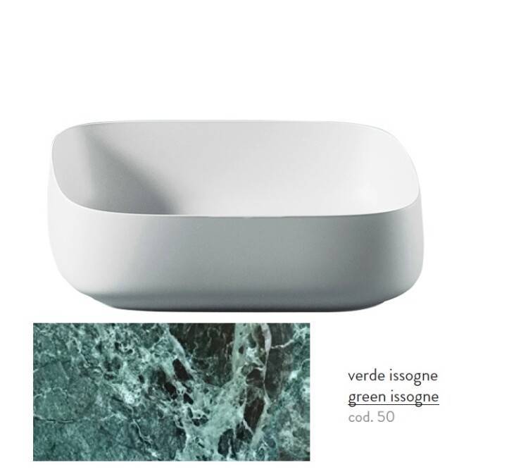 Раковина накладная Artceram Cognac Quadro 550x350x155 мм Green Issogne COL0085000