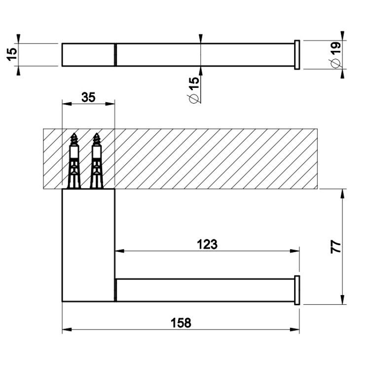 Бумагодержатель Gessi Origini 158 мм цвет Finox Brushed Nickel 66455149.