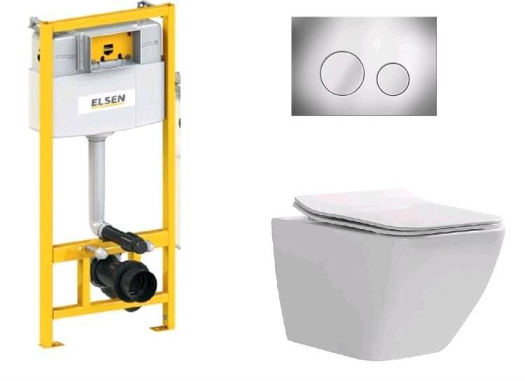 Комплект инсталляция с подвесным унитазом ELSEN E11 360x530x365 мм клавиша хром EIN5001120E11chrome818BSet
