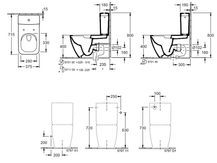Сливной бачок Villeroy & Boch Venticello 3/6 л CeramicPlus альпийский белый 570711R1