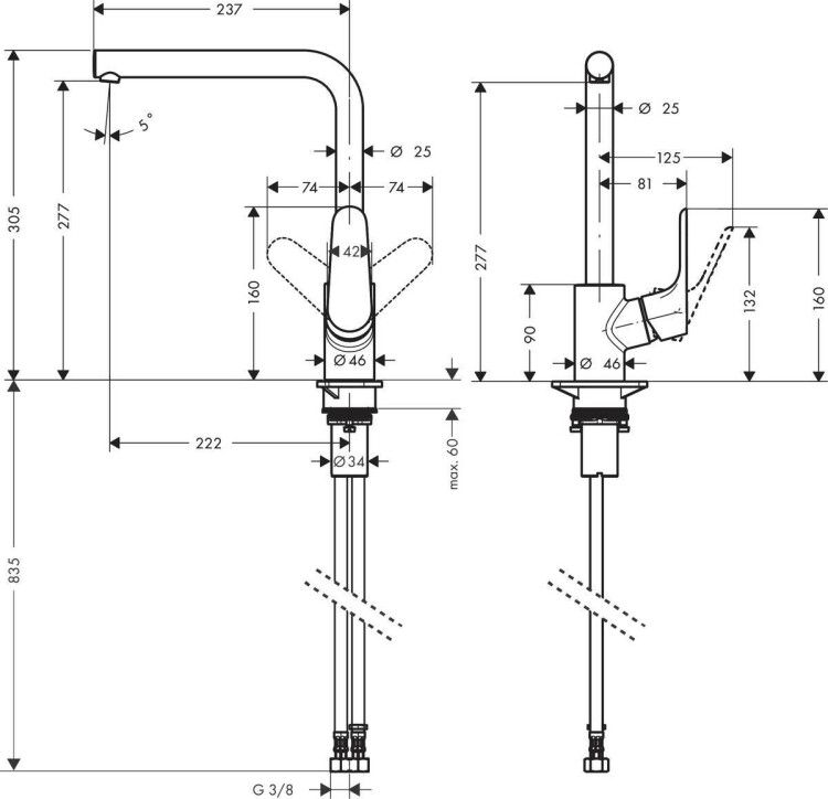 Смеситель для кухни Hansgrohe Focus M41 Eco хром 31827000