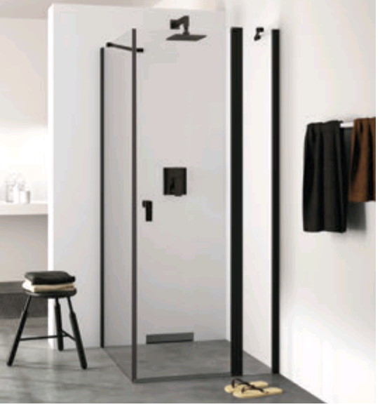 Душевая дверь HÜPPE Design Pure 800x2000 мм маятниковая черный матовый прозрачное стекло 21H91H1000937000