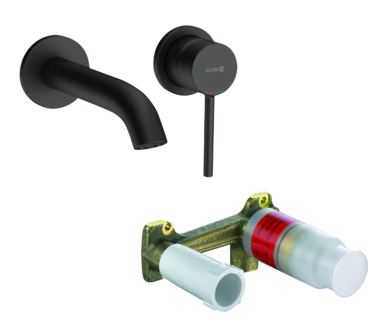 Смеситель для раковины Kludi BOZZ SET встраиваемый черный матовый 382443976S