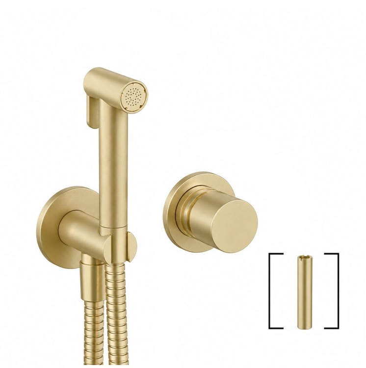 Гигиенический душ со смесителем Fantini Matt British Gold PVD 50P6E857B
