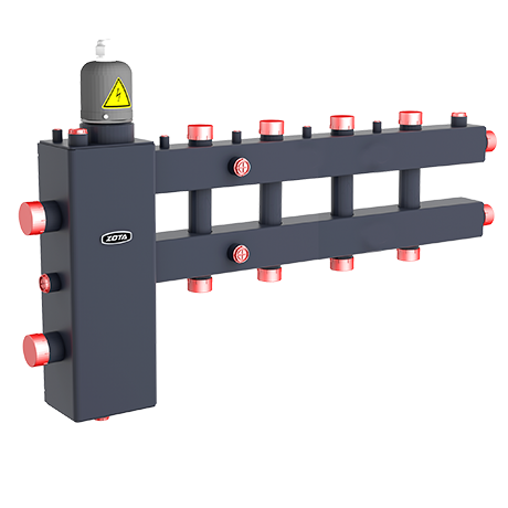 Гидроразделитель с коллектором ZOTA горизонтальный 5 контуров до 70 кВт с заглушкой под ТЭНб GR4932009005