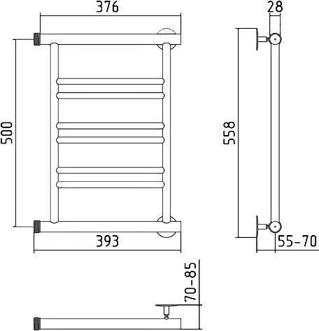 Полотенцесушитель водяной Стилье Минор 0601 39.3x55.8 см 00601-5040