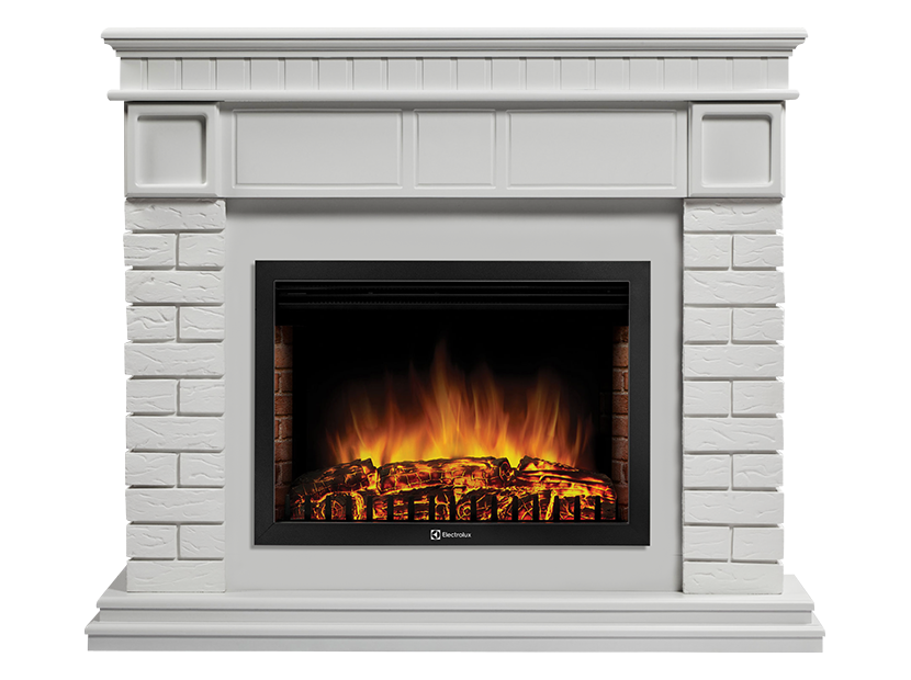 Портал для электрокамина Firelight Bricks 25 камень белый белая эмаль НС-1277346