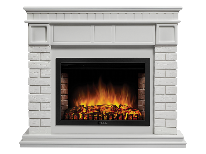 Портал для электрокамина Firelight Bricks 30 камень белый белая эмаль НС-1277348