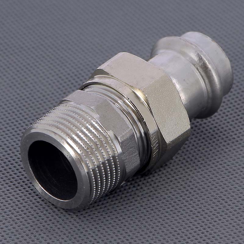 Муфта разъемная Viega Sanpress Inox 22x1 пресс-НР нержавеющая сталь 438319