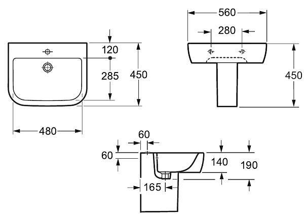 Раковина Allen Brau Infinity 56 см белый 4.21007.20