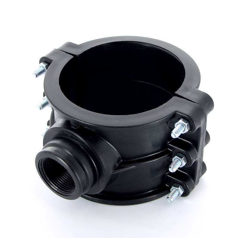 Седловая врезка Unidelta 125х1 1/4 4 болта для труб ПНД 1019125005