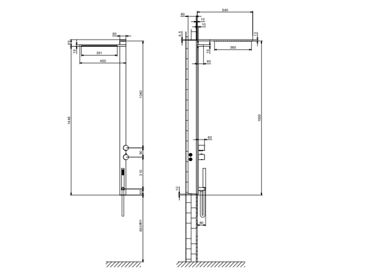 Душевая стойка Fantini MilanoSlim цвет матовая натуральная сталь 7293H001