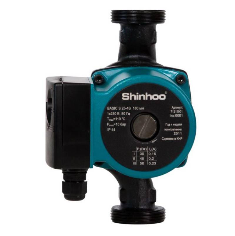 Насос циркуляционный Shinhoo BASIC S 25-4S 180 мм с гайками 71211001