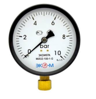 Манометр Экомера МД-02 100 мм 0-10 бар G1/2 радиальный МД02100G10ЭИ