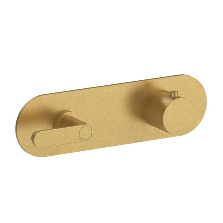 Смеситель для душа Fantini Icona Deco встраиваемый термостатический на 2 потребителя Pure Brass PVD 53Q7R872B