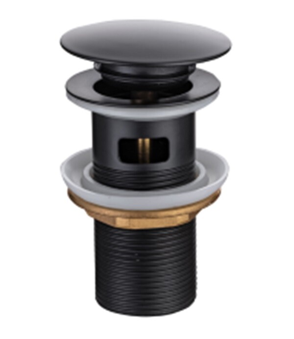 Донный клапан Splendy для раковины с переливом 1 1/4 черный матовый AA3071YORMBM