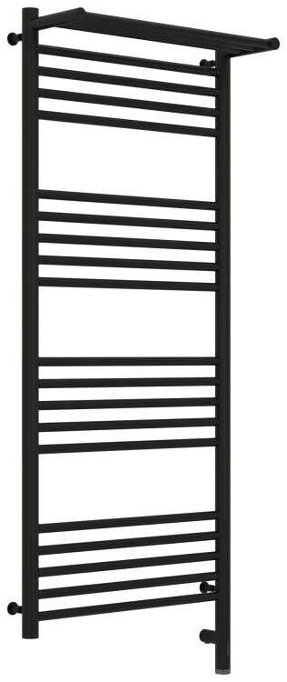 Полотенцесушитель электрический Сунержа Богема 3.0 с 1 полкой 500x1200 мм МЭМ нижнее справа черный матовый 3158071250