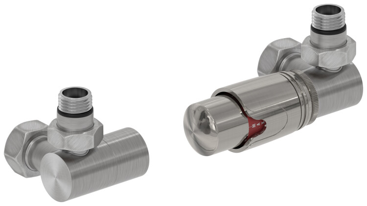 Терморегулятор, Сунержа, 3D, автоматический, G 1/2 НР х G 3/4 НГ, набор, правый, цвет-сатин