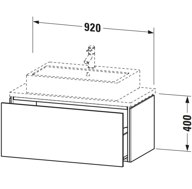 Тумба под раковину Duravit L-Cube 920x477x400 мм подвесная 1 ящик дуб натуральный LC580303030