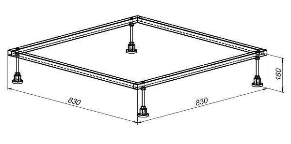 Каркас для поддона Allen Brau 83x83x16 см 8.00001