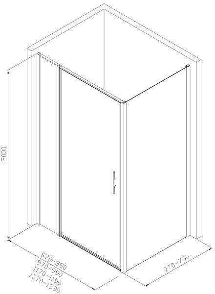 Душевой уголок Allen Brau Priority 140x80 см хром 3.31010.00/3.31013.00