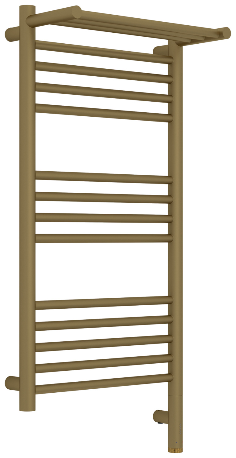 Полотенцесушитель электрический Сунержа Богема 3.1 с 1 полкой 40х80 см правое подключение золото матовое 032-6007-8040