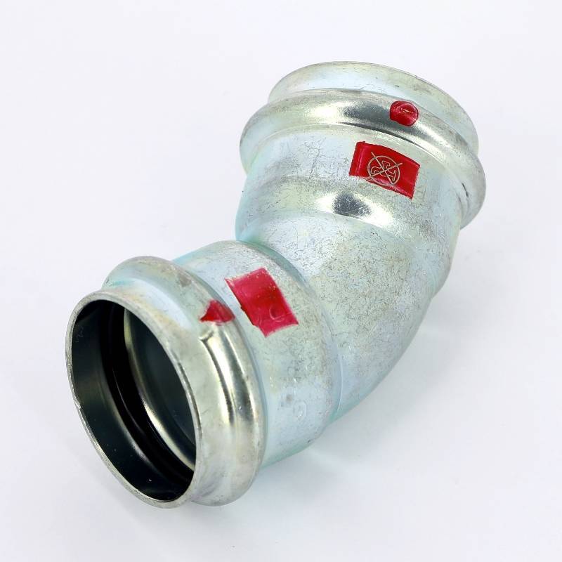 Угол пресс 45° Viega Prestabo 35 мм оцинкованная сталь 558307