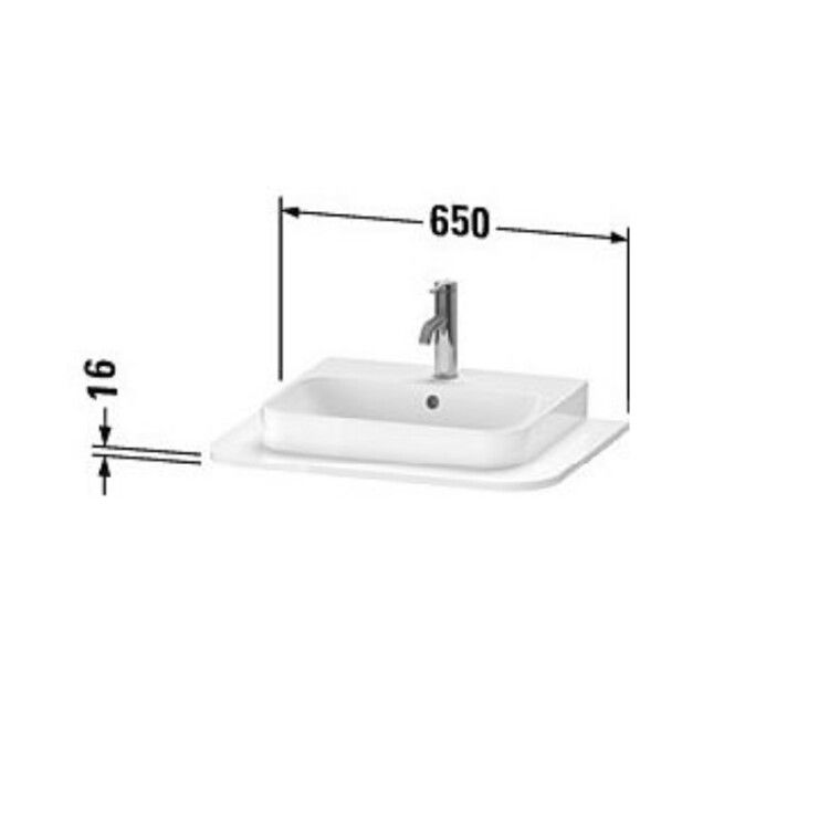 Столешница Duravit Happy D.2 Plus 650x550x16 мм цвет белый шелковисто-матовый HP031B03636