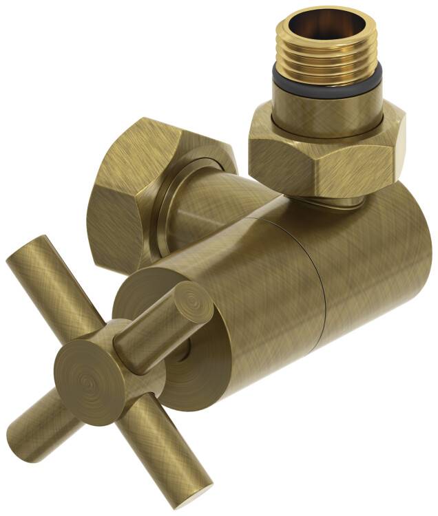 Вентиль Сунержа 3D G 1/2 НР х G 3/4 НГ правый крест бронза состаренная 05-1411-1234