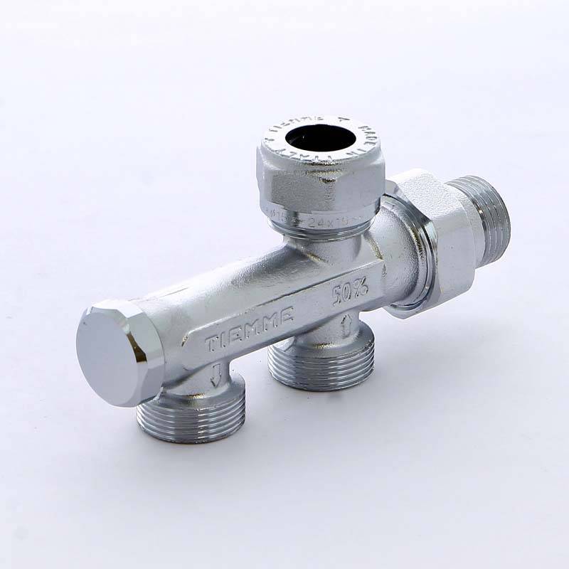 Узел радиаторный Tiemme 1/2 - M24x19 для однотрубных систем разводка в пол 3370003