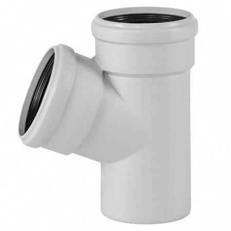 Тройник Ostendorf Skolan Safe SKEA 67° 75/75 мм RAL 7035 333300