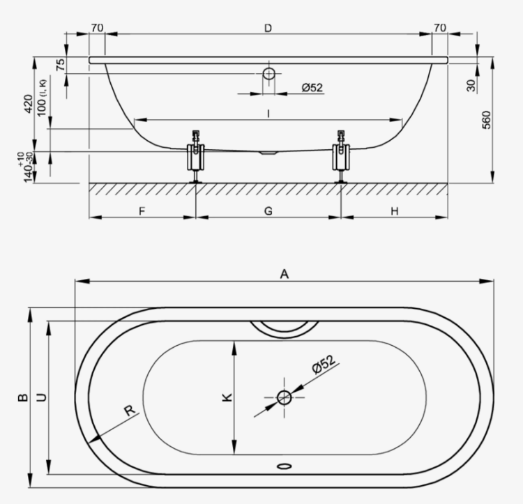Ванна Bette BetteStarlet Flair Oval 1580x680 мм цвет Snow 8772440