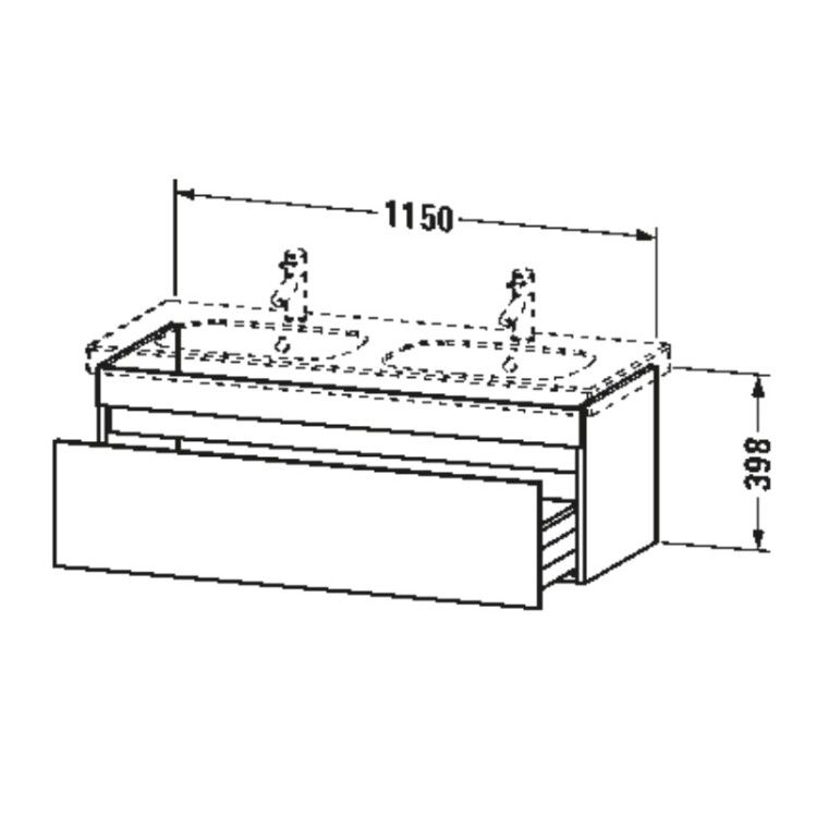 Тумба под раковину Duravit DuraStyle подвесная 1150x453x398 мм 1 ящик белый матовый DS638601818