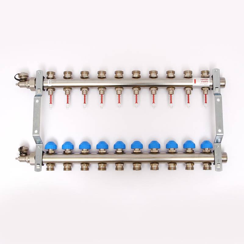 Коллекторная группа Uni-Fitt 1 x 3/4 10 выходов с расходомерами и термостатическими вентилями 455W4310