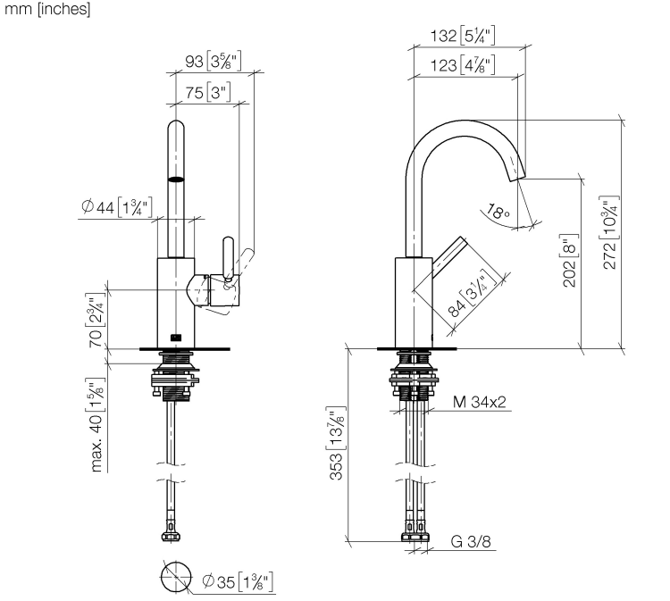 Смеситель для раковины Dornbracht Meta хром 33525661-00