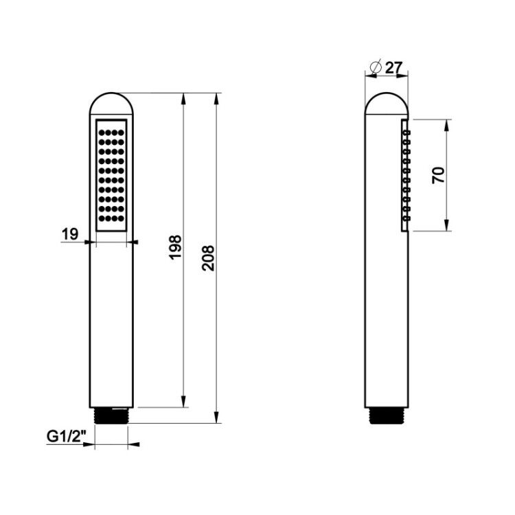 Ручной душ Gessi Goccia 27х70 мм хром 33754/031