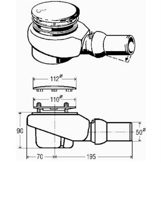 Слив для душевого поддона Villeroy & Boch Tempoplex Plus диаметр 90 мм U90881299