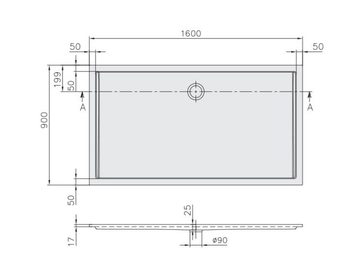 Душевой поддон Villeroy & Boch Futurion Flat 1600x900 мм альпийский белый UDQ1690FFL2V01