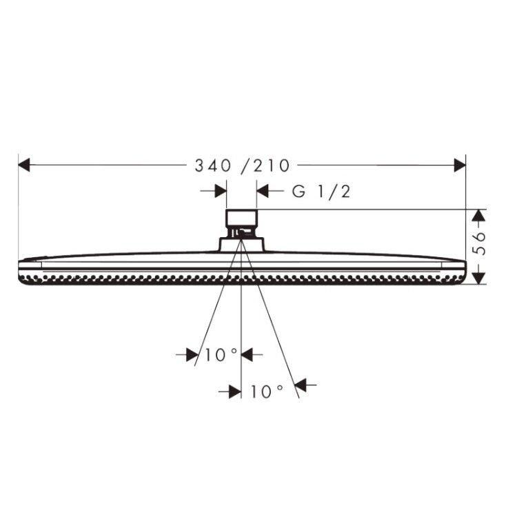 Верхний душ Hansgrohe Raindance Alive 214x343 мм 1 режим полированное золото 24530990