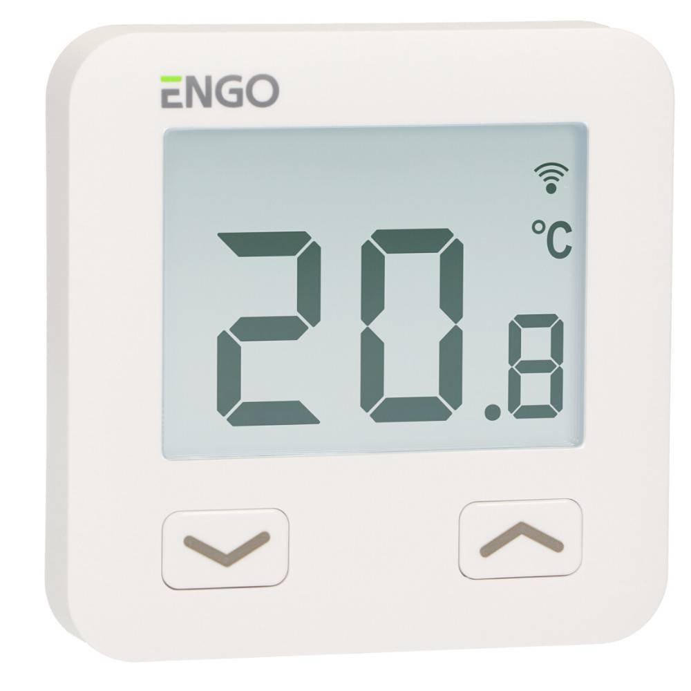 Термостат комнатный накладной ENGO Easy 2xAAA белый EASYBATW